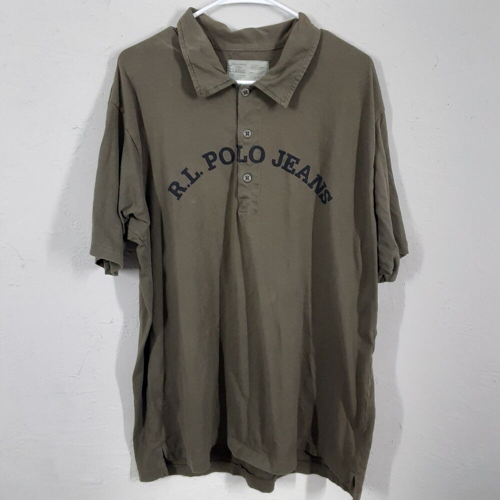 Ralph Lauren Adult Mens L Green R.L. Polo Jeans Short Sleeve Polo Shirt